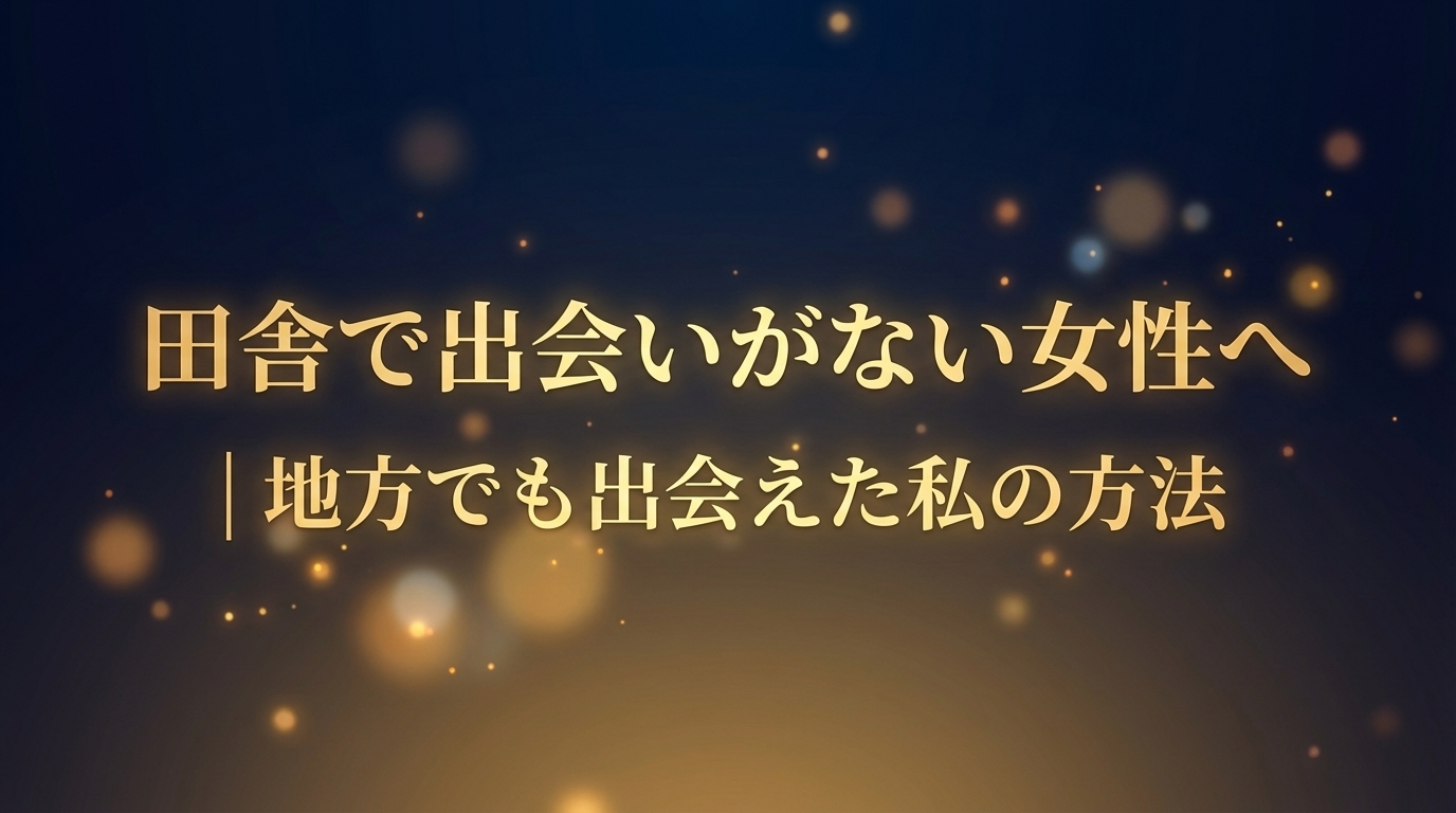 田舎で出会いがない女性へ｜地方でも出会えた私の方法