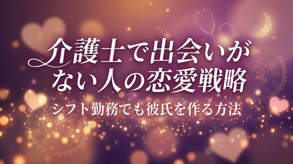 介護士で出会いがない人の恋愛戦略｜シフト勤務でも彼氏を作る方法