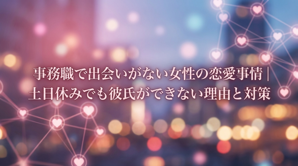 事務職で出会いがない女性の恋愛事情｜土日休みでも彼氏ができない理由と対策