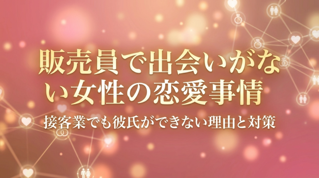 販売員で出会いがない女性の恋愛事情｜接客業でも彼氏ができない理由と対策