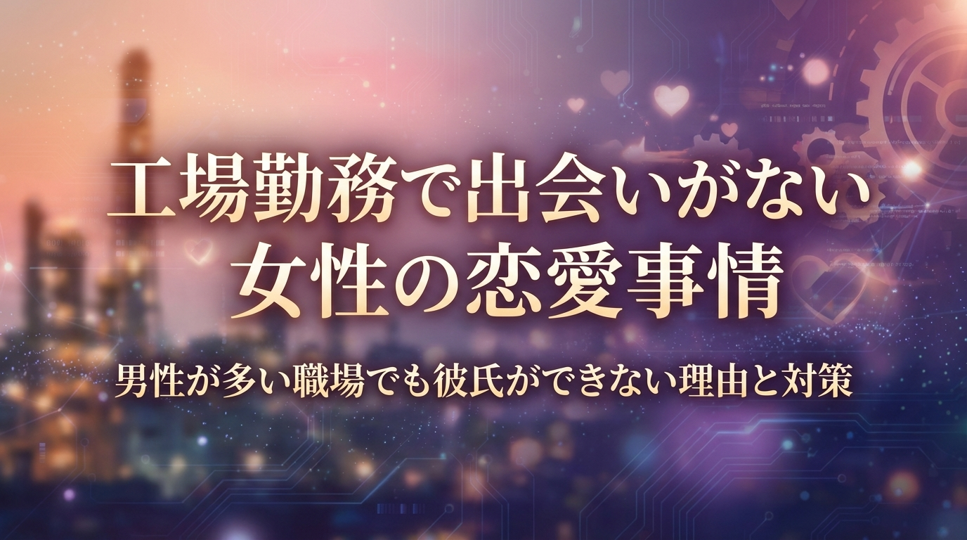 工場勤務で出会いがない女性の恋愛事情｜男性が多い職場でも彼氏ができない理由と対策