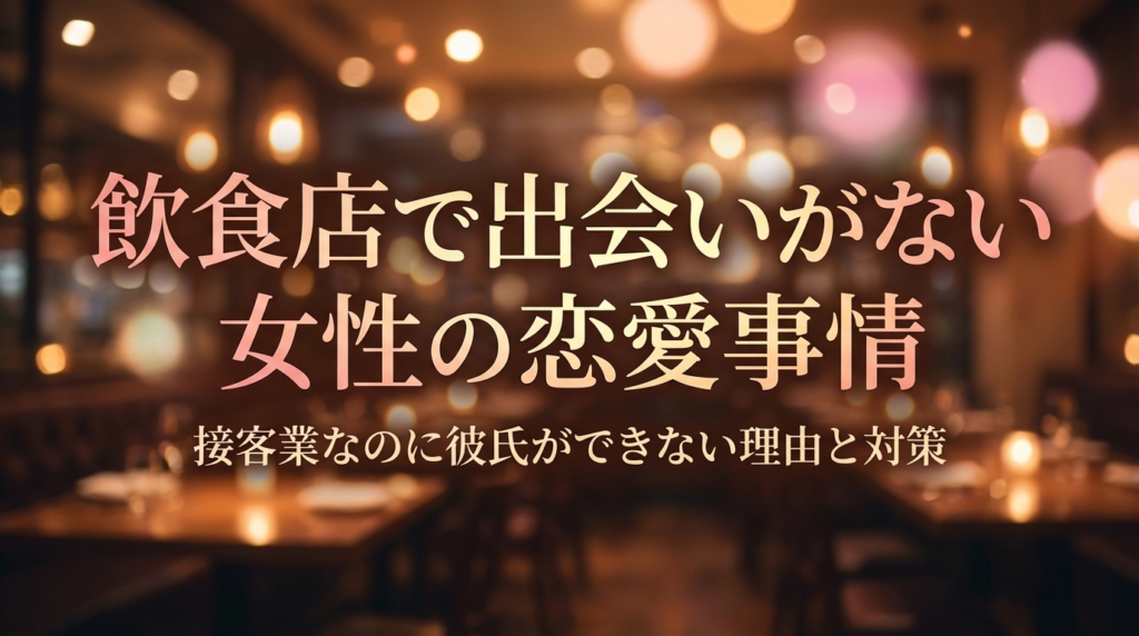 飲食店で出会いがない女性の恋愛事情｜接客業なのに彼氏ができない理由と対策