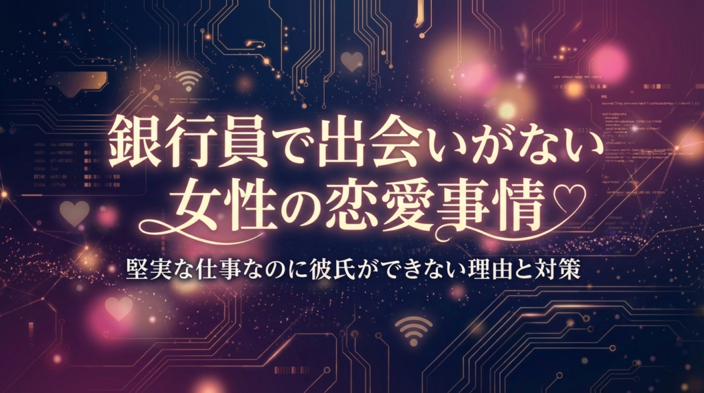 銀行員で出会いがない女性の恋愛事情｜堅実な仕事なのに彼氏ができない理由と対策