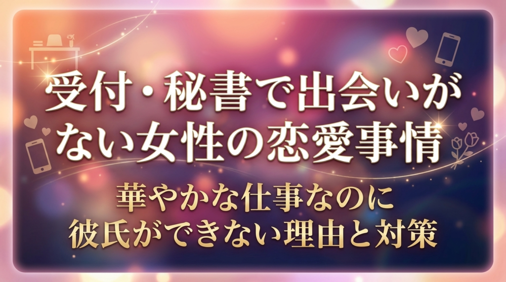 受付・秘書で出会いがない女性の恋愛事情｜華やかな仕事なのに彼氏ができない理由と対策