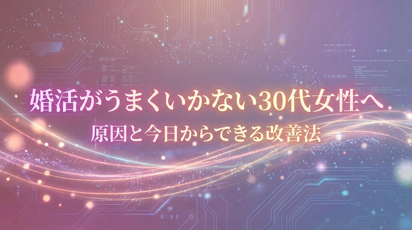 婚活がうまくいかない30代女性へ｜原因と今日からできる改善法