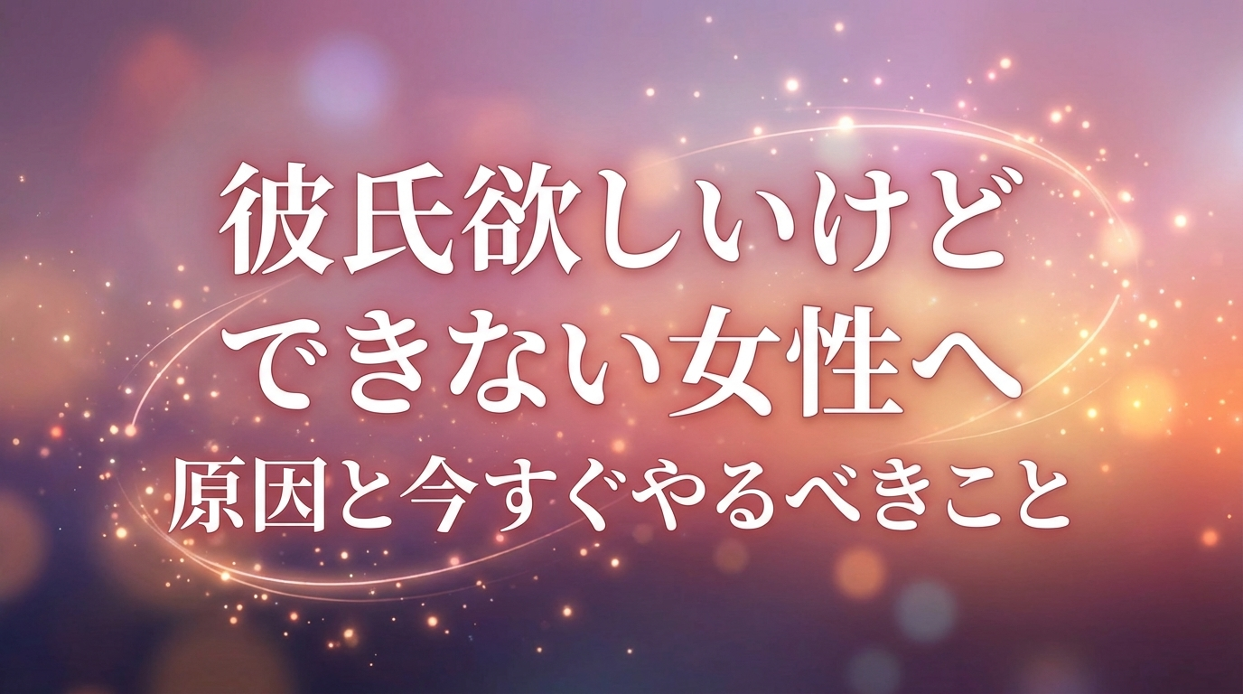 彼氏欲しいけどできない女性へ|原因と今すぐやるべきこと