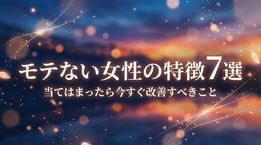モテない女性の特徴7選|当てはまったら今すぐ改善すべきこと