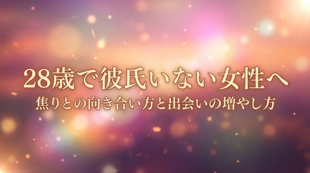 28歳で彼氏いない女性へ|焦りとの向き合い方と出会いの増やし方