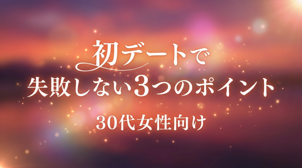 初デートで失敗しない3つのポイント｜30代女性向け
