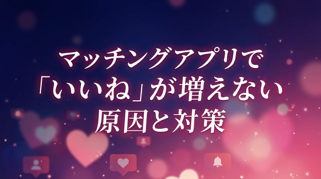 マッチングアプリで「いいね」が増えない原因と対策
