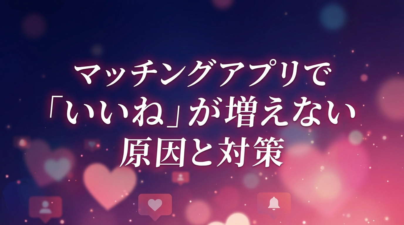 マッチングアプリで「いいね」が増えない原因と対策