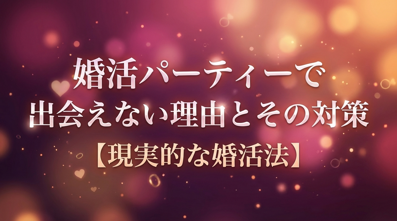 婚活パーティーで出会えない理由とその対策【現実的な婚活法】