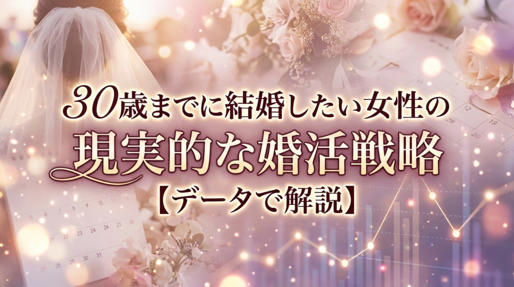 30歳までに結婚したい女性の現実的な婚活戦略【データで解説】
