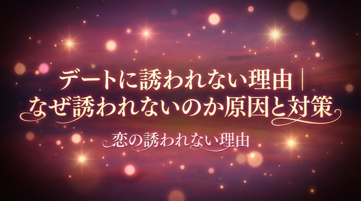 デートに誘われない理由｜なぜ誘われないのか原因と対策