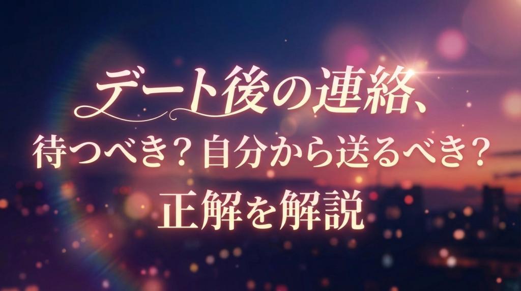 デート後の連絡、待つべき?自分から送るべき?正解を解説