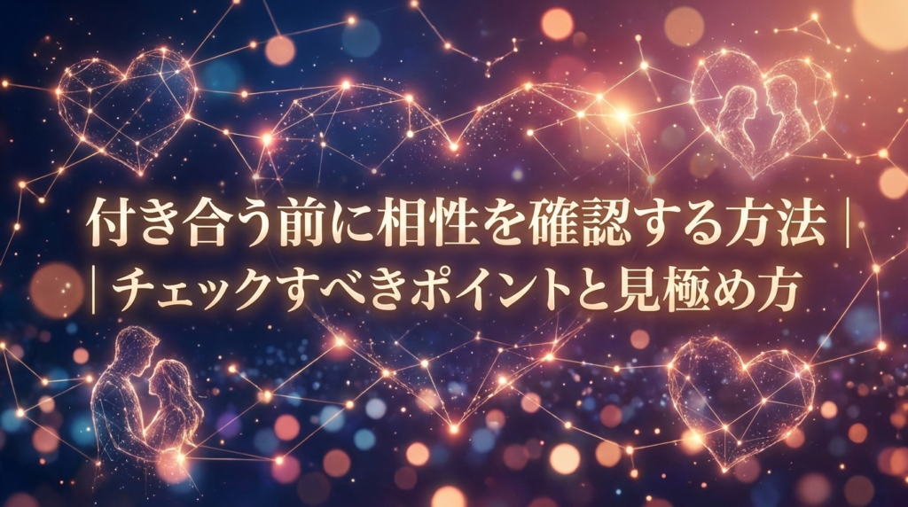 付き合う前に相性を確認する方法｜チェックすべきポイントと見極め方