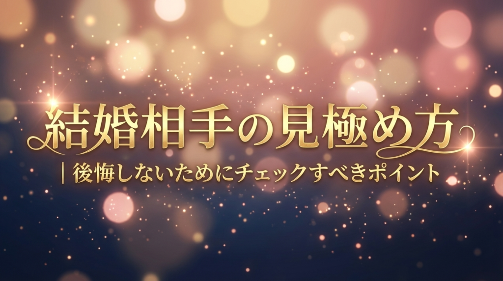 結婚相手の見極め方|後悔しないためにチェックすべきポイント
