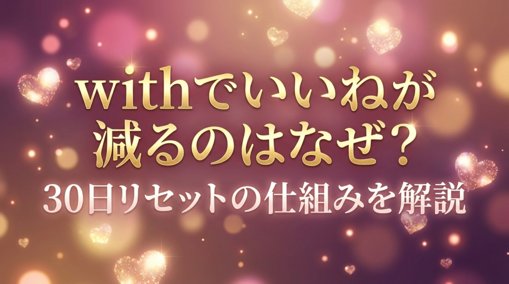 withでいいねが減るのはなぜ?30日リセットの仕組みを解説