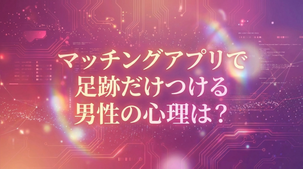 マッチングアプリで足跡だけつける男性の心理は?