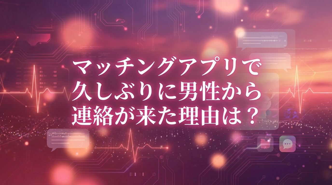 マッチングアプリで久しぶりに男性から連絡が来た理由は？