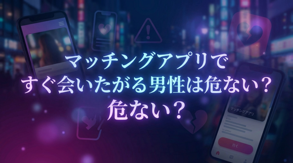 マッチングアプリですぐ会いたがる男性は危ない?