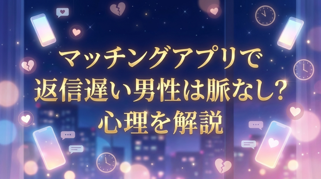 マッチングアプリで返信遅い男性は脈なし?心理を解説