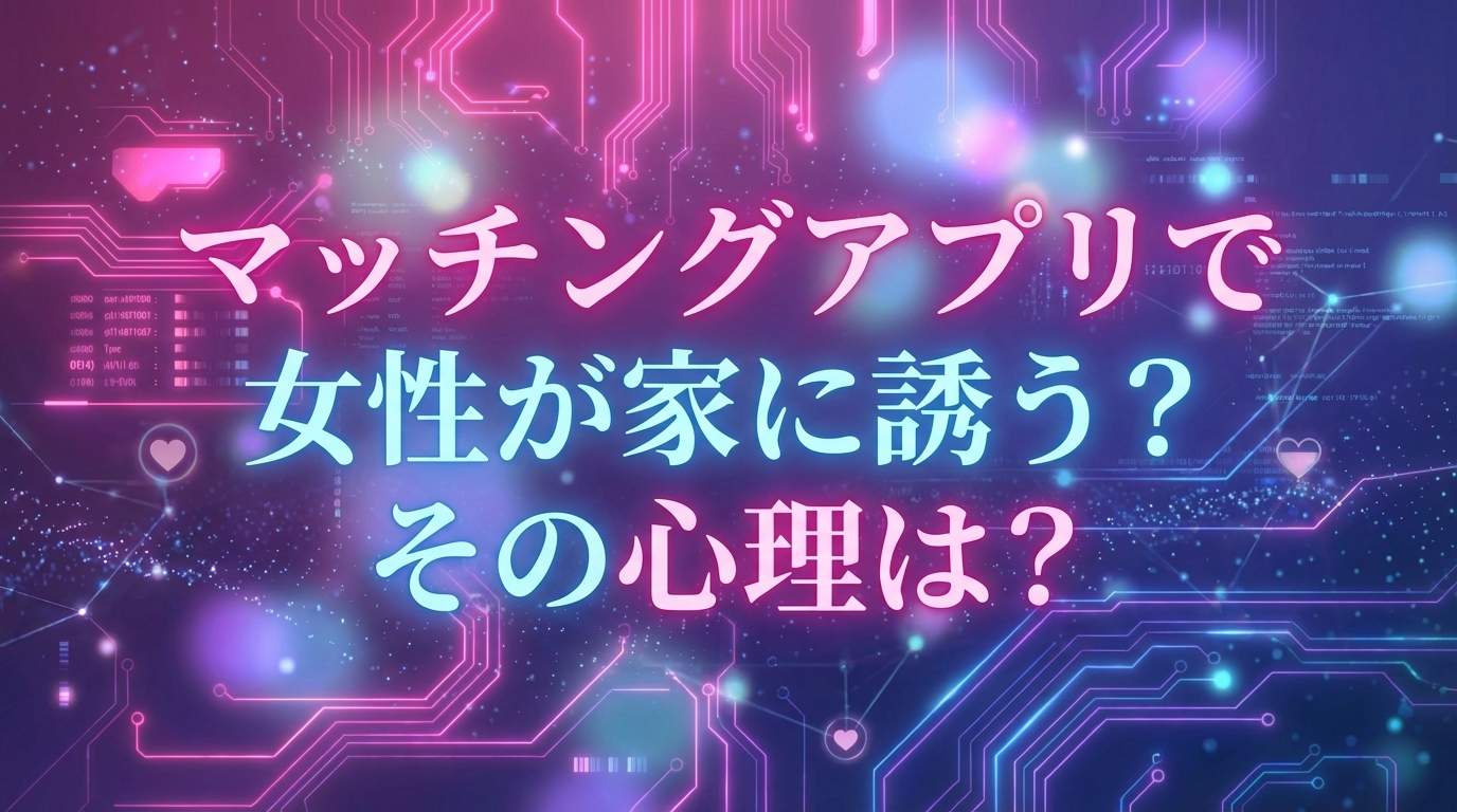 マッチングアプリで女性が家に誘う？その心理は？