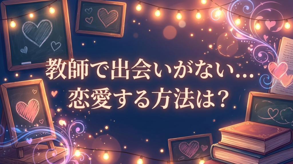 教師で出会いがない...恋愛する方法は?