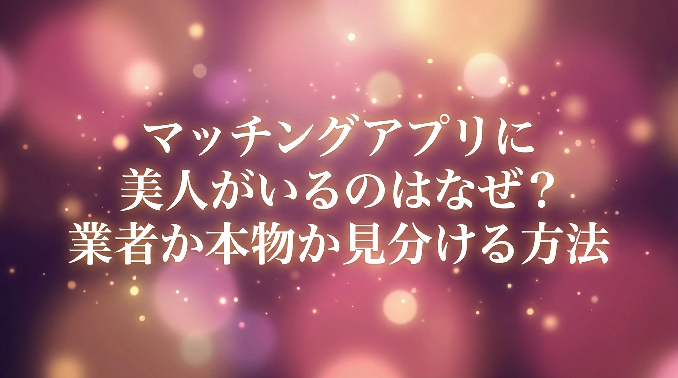 マッチングアプリに美人がいるのはなぜ？業者か本物か見分ける方法