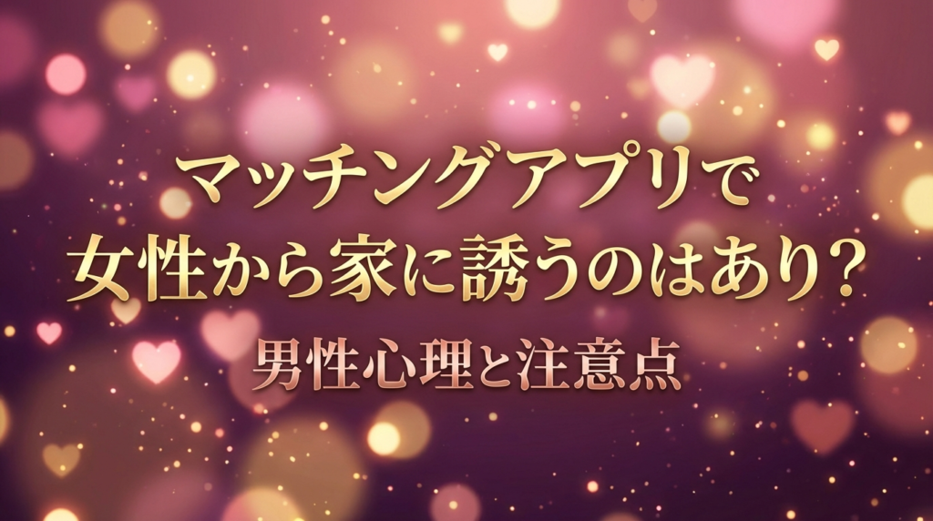 マッチングアプリで女性から家に誘うのはあり？男性心理と注意点